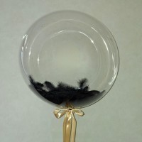 Шар Bubble Черные перья